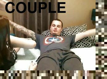 Cute couple fucks hard on cam