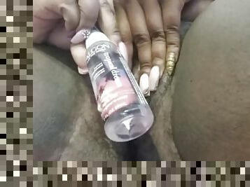 garrafa, peluda, masturbação, ébona, preto, bbw
