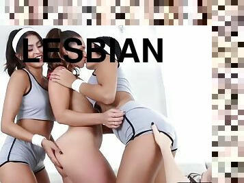 Sexy basketball babes in a hot lesbian fuck