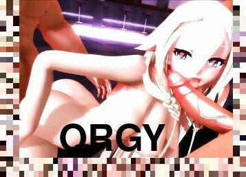 MMD Orgy party with HK Vocaloid