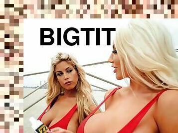 Baywatch parody with huge tits blonde lifeguard babes