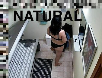 Huge Natural Tits in Solarium