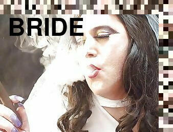 menyasszony, transzszexuális, amatőr, érett, brazil, fétis, szólóban, cigizés, esküvő