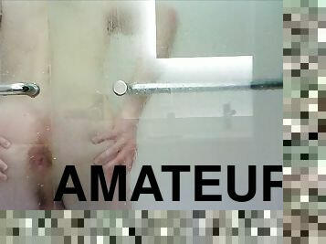 kylpy, amatööri, gay, nuori-18, oppilaitos, amerikkalainen, lävistetty, suihku, soolo, nöyryyttäminen