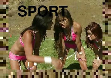 baignade, gros-nichons, chatte-pussy, sport, trio, parfait, douche, bikini, rasé