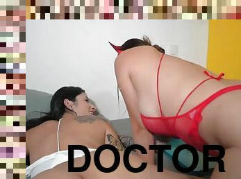 The doctor Sara Blonde gives a great anal fuck to Salome Gil to soothe her illness
