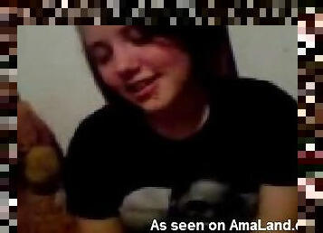 Webcam teen and her teddy bear