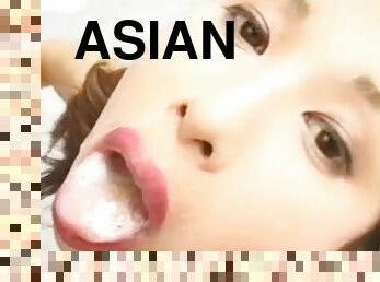 asiático, masturbação, brinquedo, japonesa, gangue, facial, ejaculação, bukkake, perfeito