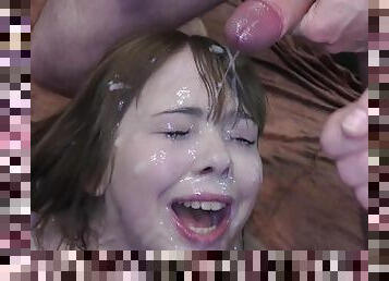 Massive facials for sweet teen Cherry English