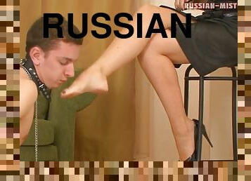 Russian Mistress Teaches Boy