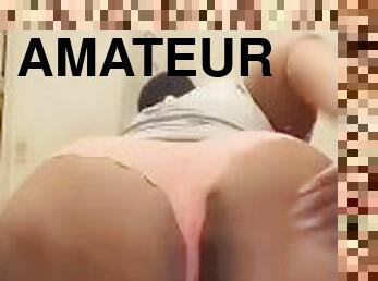 amateur, mature, gay, black, belle-femme-ronde, joufflue, culotte, fétiche, solo, boules