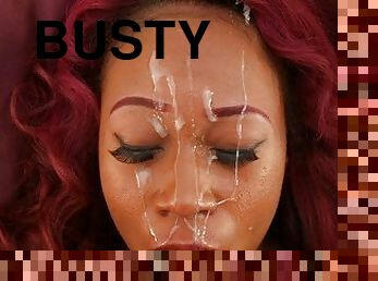 Mocha Glaze: Busty Redhead Gets Tits & Throat Fucked Before A Facial Glazing