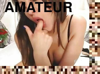 masturbation, amateur, webcam, percé, coquine, brunette, clignotant