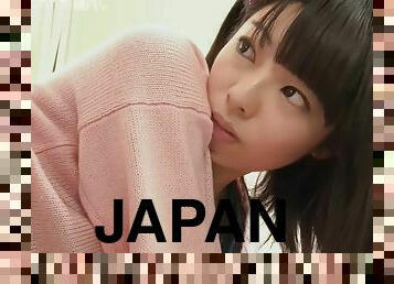 Sweet Japanese teen Akina Sakura gets her shaved pussy stimulated