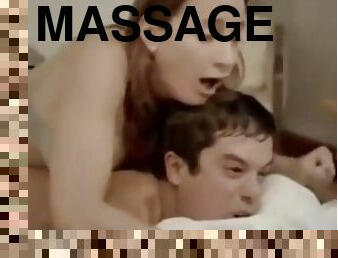Massage worker rubs my ass