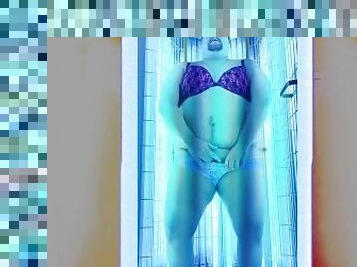 Chub Sissy in a Tanning Booth!