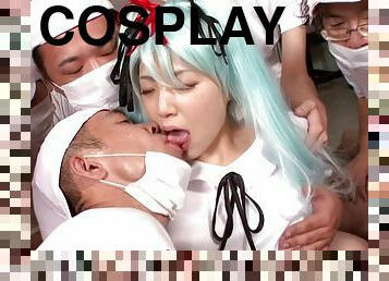 Hatsune cosplay full of cum