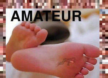 amateur, esclave, pieds, géant, tatouage