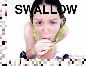 Schoolgirl Teen fucked, cums hard & swallows sperm