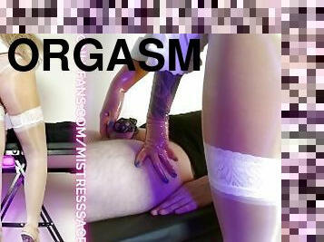 orgasms, zeķbikses, norīt, vergs, zeķes, sperma, kukolds, saimniece, balts, femdom