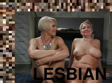 Obedient lesbian bdsm secretary licks and kisses bosss feet