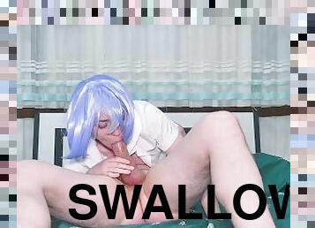 Shinji Ikari's big cock for Rei Ayanami's fat ass and tight pussy. She love swallow and cum play!