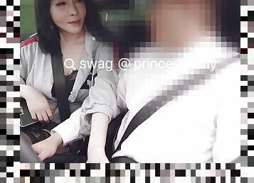 Fake taxi Fuck Asian passenger princessdolly with black stockings. SWAG.live DS-0002