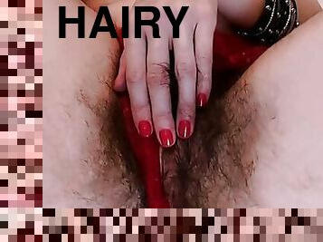 get on your knees and take your dick in your hand, look at my hairy pussy and jerk off. footfetish hot milf GinnaGg