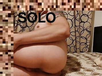 masturbation, secousses, mignonne, solo, tatouage, bite