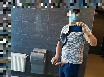 Play with my dick in airport WC