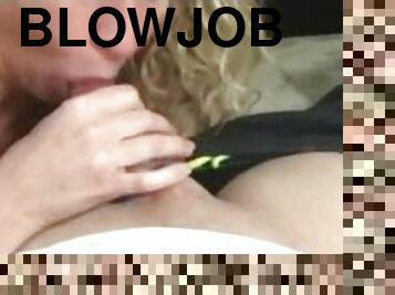 kone, amatør, eldre, blowjob, handjob, pov, cum, blond, vakker