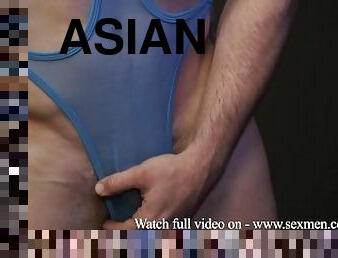 asiatique, levrette, anal, jouet, ejaculation, fantaisie, bâillonnement, cow-girl, brunette