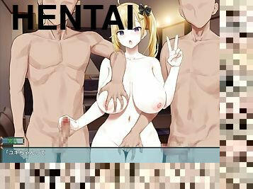 groß-titten, blondine, hentai