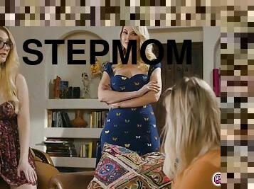 Stepmoms caught Alicia and Audrey having sex in the bedroom