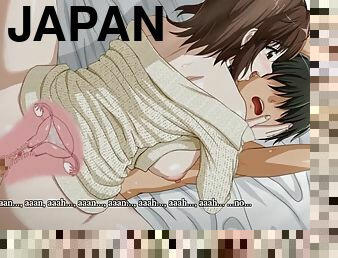 asiático, japonés, anime, hentai, casada