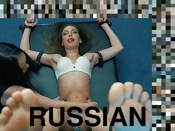 Russian girl feet up tickle