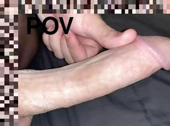ON EDGE 8 INCH MONSTER COCK MORNING CUMSHOT IN BED (INTENSE BREATHING AND MOANING) MUSCLE STUD POV