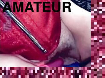 orgasme, chatte-pussy, amateur, énorme-bite, milf, jouet, maison, couple, bas, point-de-vue