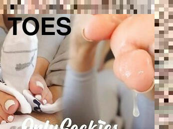 He Covered My Toes In Sticky Cum! (Footjob, Sock Hand Job, Sockjobs 4 Pairs Of Socks)