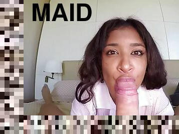 Hotel maid mulatto sheyla gomez spreads legs for cash in pov