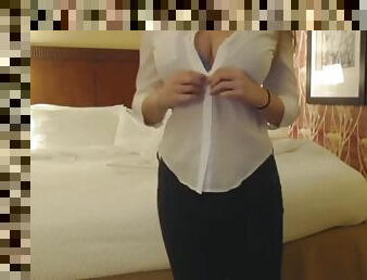 Amateur strips in hotel room