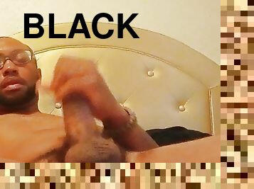 Big black dick masturbation on the bed solo