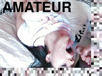 cul, gros-nichons, amateur, ejaculation-sur-le-corps, énorme-bite, branlette, compilation, point-de-vue, sur-le-visage, blonde