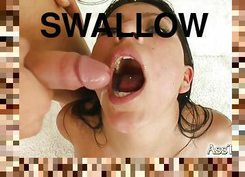 She Swallows Their Cum Greedily After They Fuck Her