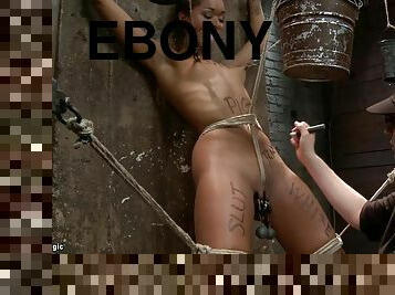 ébène, interracial, jouet, hardcore, bdsm, esclave, ligotée, fétiche, bâillonnement, bondage