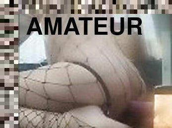 dilettant, anal-sex, füße, fischnetz, dildo