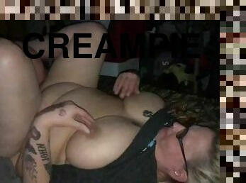 BBW pussy ate big titties,doggystyle dildo fucking her,doggystyle creampie