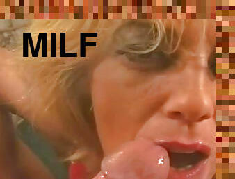 Blonde milf enjoys oral and smoking