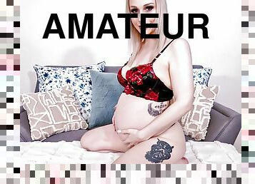 groß-titten, schwangere, dilettant, erotisch-mutti, selbst-gefertigt, mamma, gesichtspunkt, europäische, blondine, euro