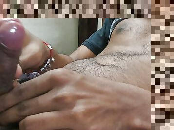 Playing with hairy dick until I cum - Body cumshot